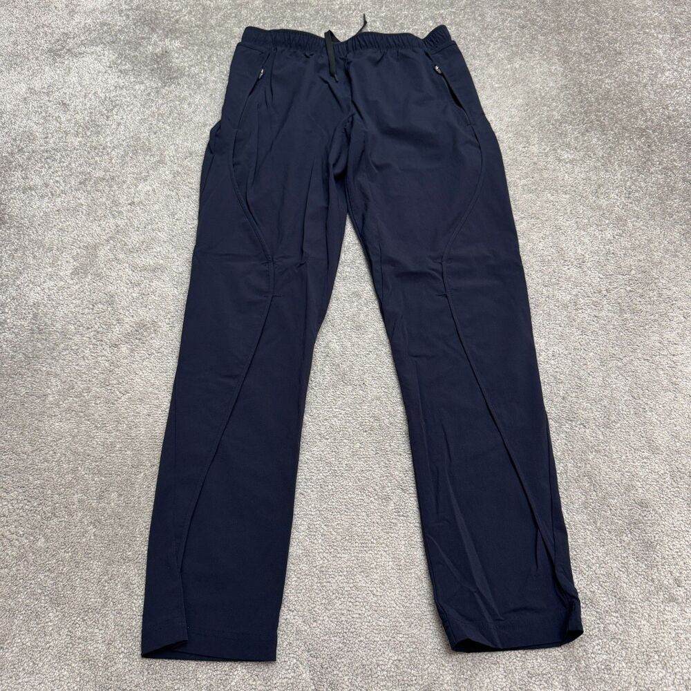 Paskho Active Travel Pants Women Large Navy Blue Minimalist Wrinkle-Resistant